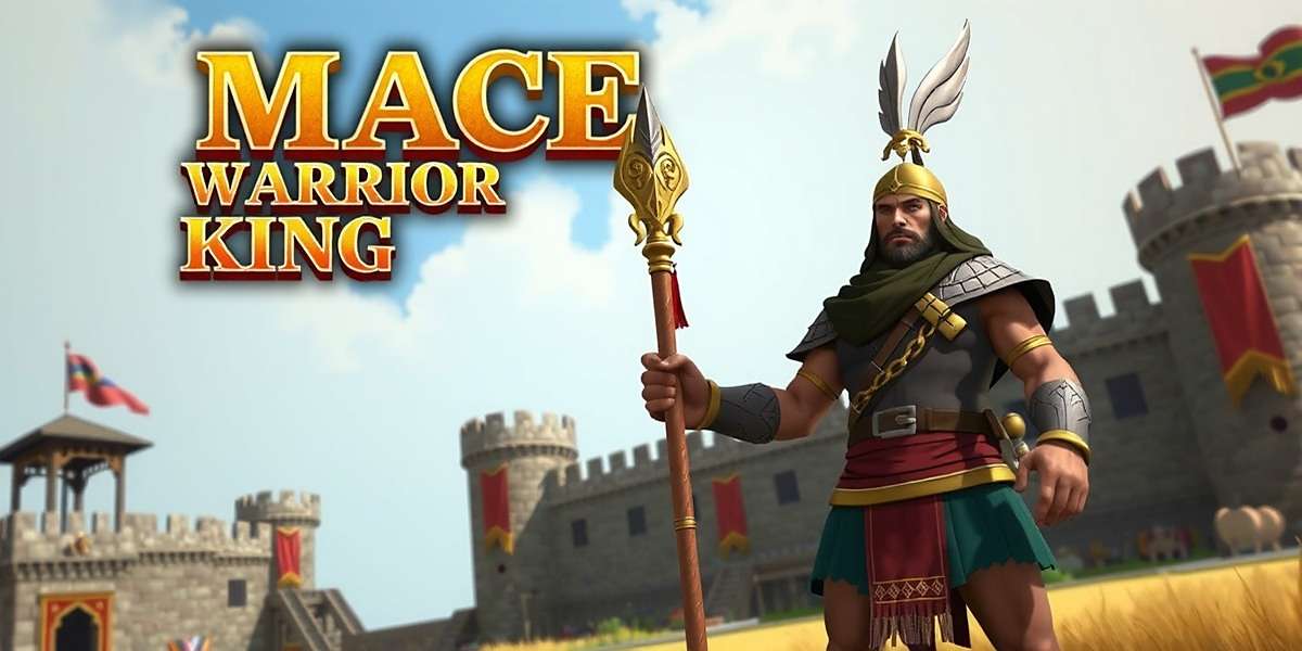 Mace Warrior King game cover showing ancient Indian warrior with decorated mace standing before a fort